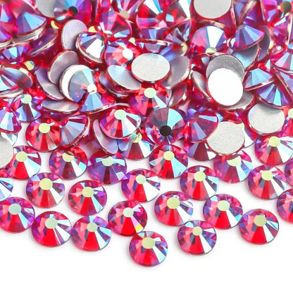 Light Pink & Rose 3D Glass Nail Art Rhinestones – SS3-SS30 Crystal Non-Hotfix Nail Decorations for Manicure Design & DIY Nails