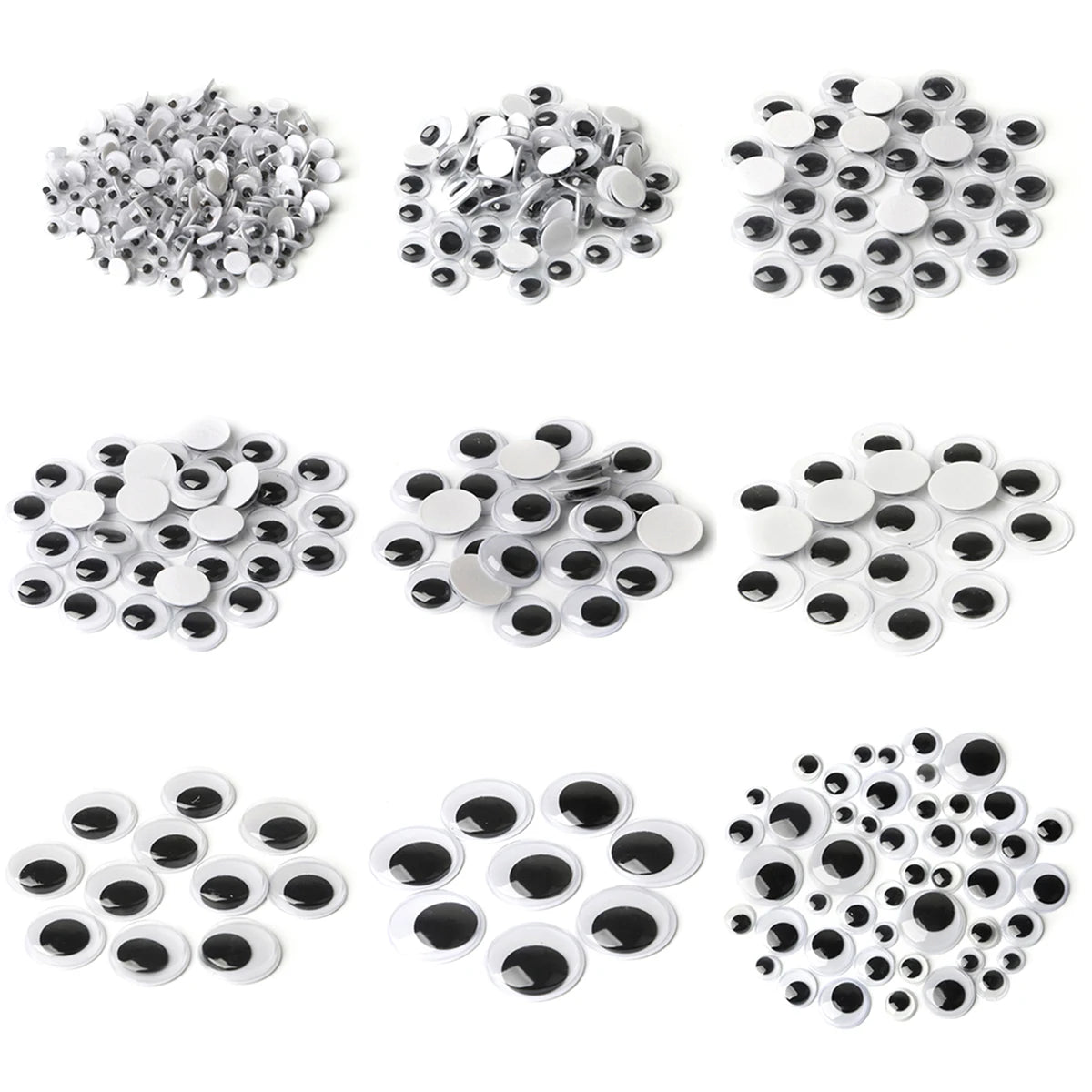 Self-Adhesive Googly Wiggle Eyes - 100/200/550PCS DIY Craft Scrapbooking Doll Toy Accessories