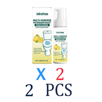 Multi-Purpose Bathroom Cleaner Spray – Active Foam Toilet Deodorizer, Limescale Remover for Tile & Grout with Lemon Fragrance