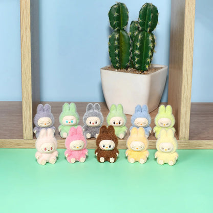 Labubu Mini Plush Toy 4.3cm – Sitting Posture Handmade Cartoon DIY Desktop Ornament Mystery Box Gift