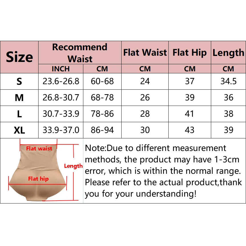 Women’s Tummy Control Body Shaper – Padded Butt Lifter Briefs Slimming Lingerie Panties