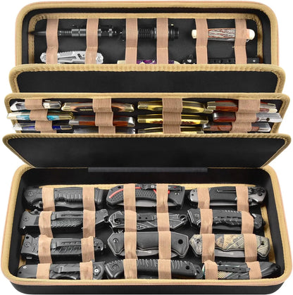 Knife Display Case – Storage Box for 66+ Pocket Knives & Butterfly Knives