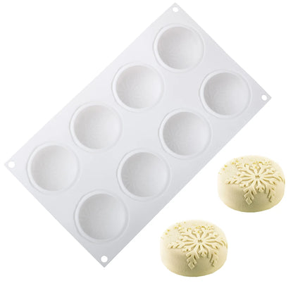 Christmas Snowflake Silicone Cake Mold – Cylindrical French Mousse Dessert Baking Tool for Holiday Bakeware