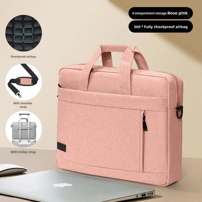 Business Laptop Bag Case - Shoulder Tote Briefcase for 13, 15, 17 Inch MacBook, HP, Huawei, Asus, Dell - Handbag Style