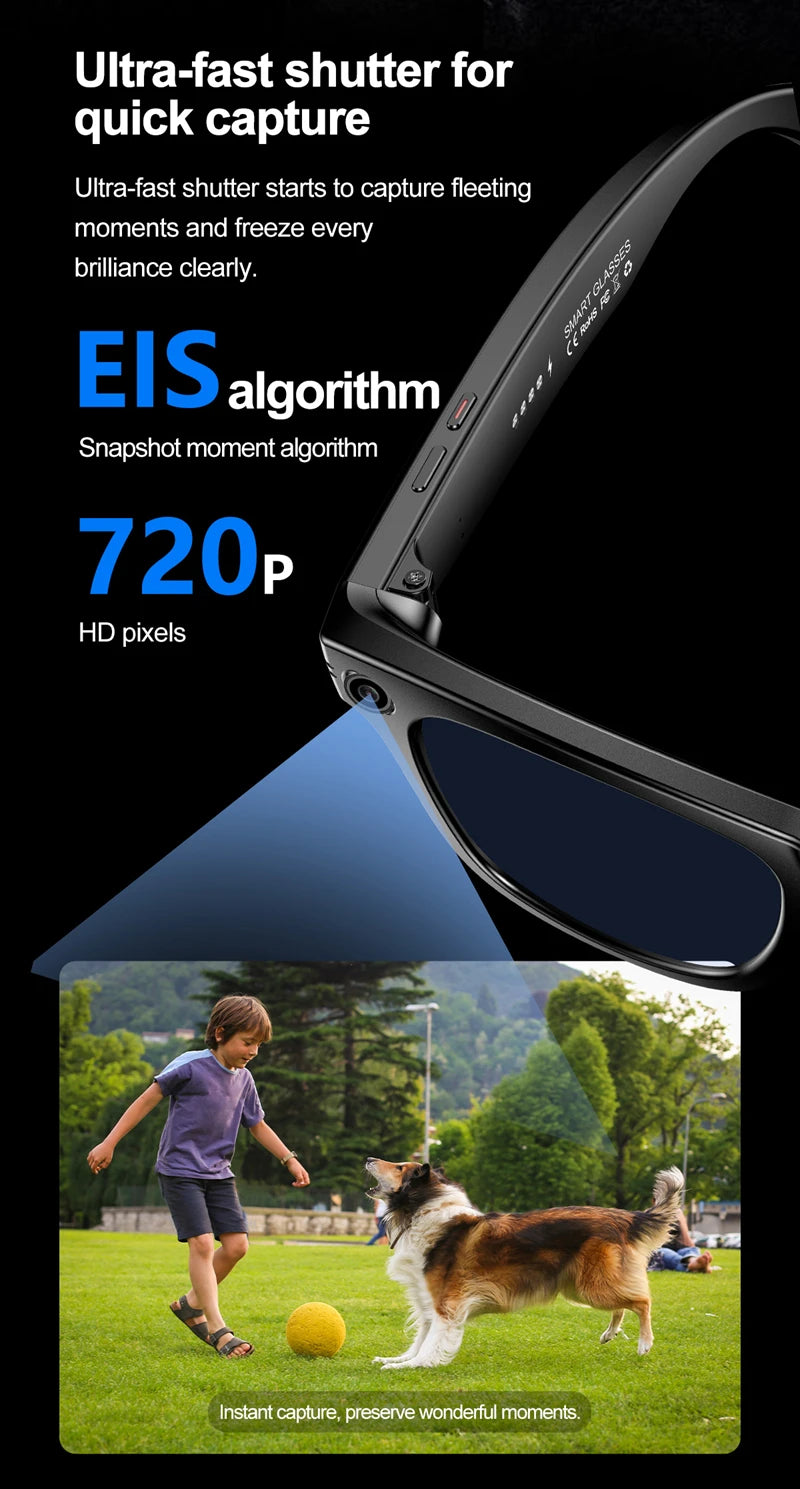 Xiaomi Smart Bluetooth Glasses — IP65 Waterproof, Video Recording, AI Photo Recognition, Translation, Call & Large Battery