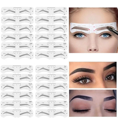 Reusable Eyebrow Stencil Set – Soft Ruler Brow Definer & Styling Template for Precise Grooming