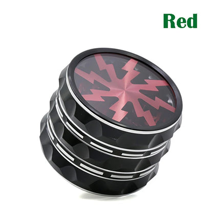 60mm 4-Part Aluminum Herb Grinder – Metal Spice Mill with Transparent Skylight for Tobacco & Smoking Accessories