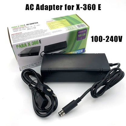Xbox 360 E Console Power Supply Adapter – 110-240V with US/EU/UK Plug & Replacement Cable