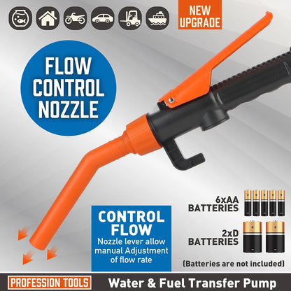 Portable Electric Fuel Transfer Pump – Automatic Water & Oil Suction Vacuum Pump for SUV, Truck, RV & Boat