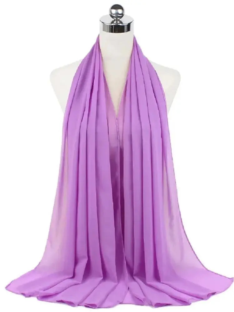 Women’s Solid Chiffon Instant Hijab – Ready-to-Wear Islamic Scarf, Muslim Shawl & Arab Head Wrap