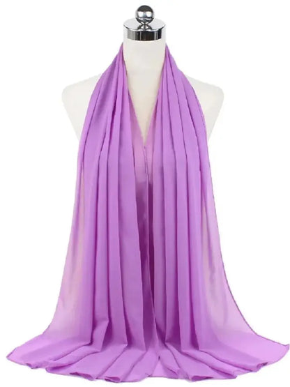 Women’s Solid Chiffon Instant Hijab – Ready-to-Wear Islamic Scarf, Muslim Shawl & Arab Head Wrap