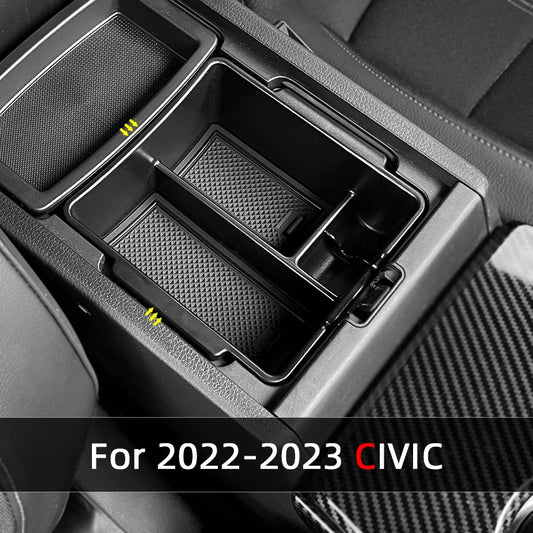 Honda Civic 11th Gen 2022–2023 Center Console Armrest Storage Box – Car Interior Organizer Tray Auto Accessories