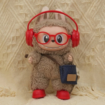 DIY Accessories for Labubu V1 V2 Shoes — Stylish Plastic Headphone Set & Plush Doll Decoration Gift (No Lenses)
