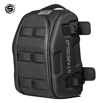 Waterproof Motorcycle Seat Back Bag – Large Capacity Hard Tail Box Luggage for Racing & Riding, Black Fuel Tank Motorbike Storage