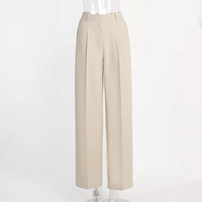 Women's Classic Straight Leg Pants – Versatile Loose Fit, Wide Leg for Office, Tourism, Spring & Summer Casual Wear