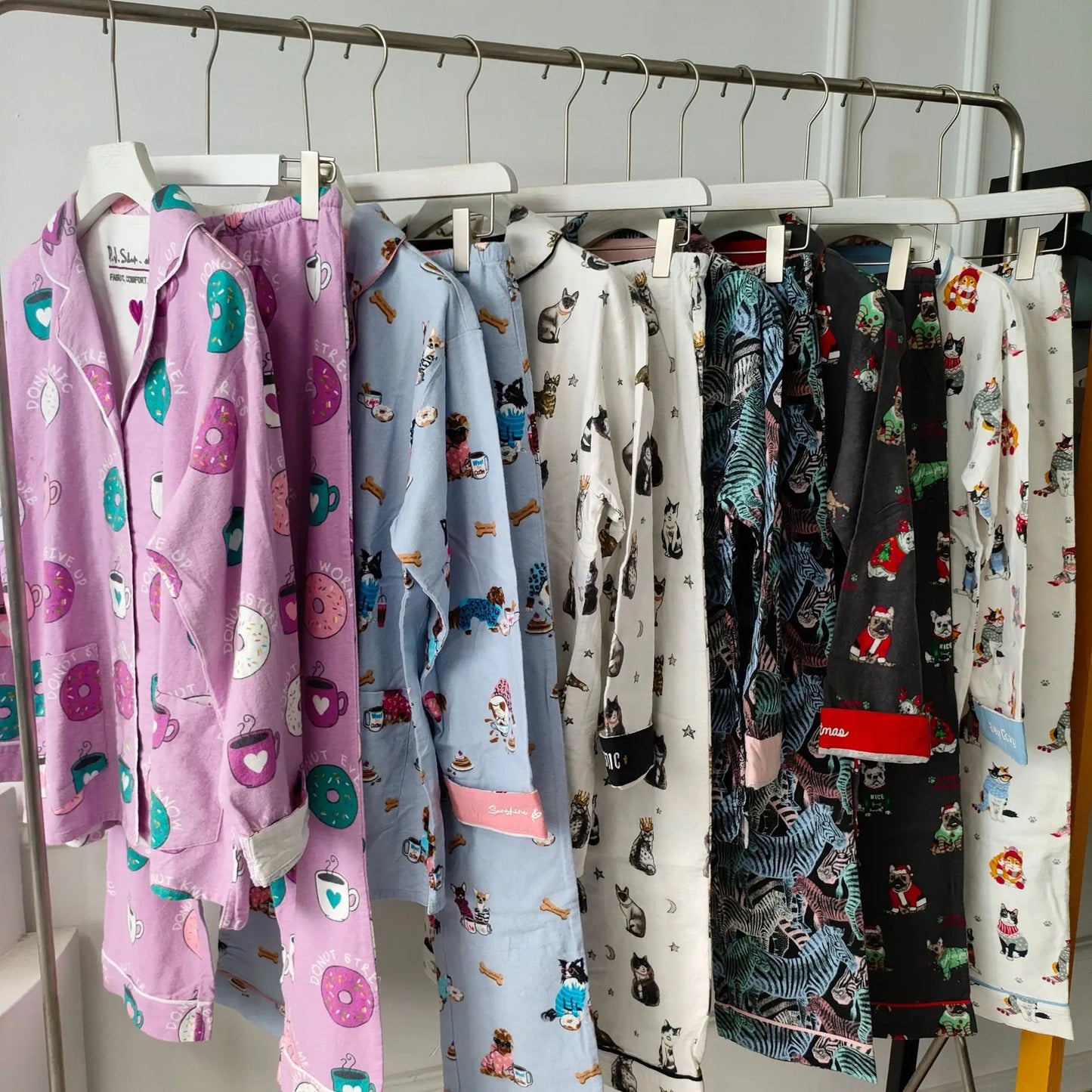 Women's Winter Cartoon Pajama Set - Warm Cotton Wool Sleepwear Long Sleeve Homewear