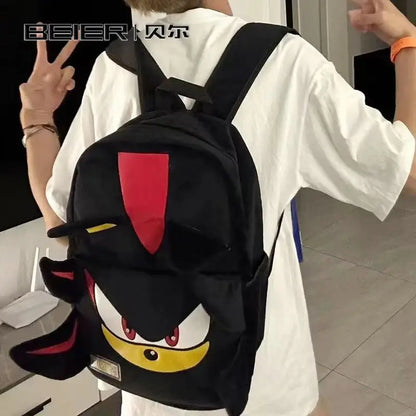 Dark Sonic The Hedgehog Backpack — Large-Capacity Game-Theme Student School Bag, Back-to-School Gift