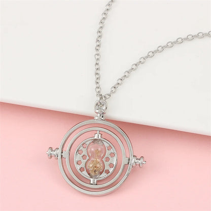 Harry Potter Time-Turner Hourglass Necklace - 360° Rotatable Cosplay Pendant and Magical Gift for Fans and Collectors