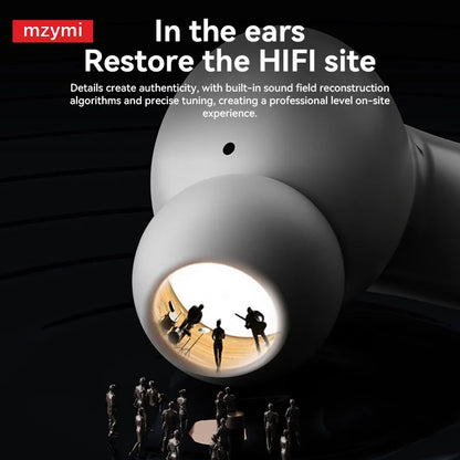 mzymi A98 TWS True Wireless Earbuds | ENC Noise-Reducing Waterproof Sport Headphones