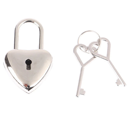Heart-Shaped Mini Padlock with Key – Luggage, Jewelry Box, Diary, and Suitcase Lock for Travel and Wedding