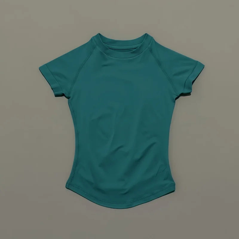 HISTELLO Women’s Sports T-Shirt - Short Sleeve Gym Yoga Workout Top for Running & Fitness Activewear