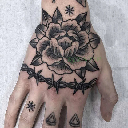 Waterproof Temporary Rose Flower Tattoo Stickers – Fake Flash Body Art for Men & Women Hands and Body