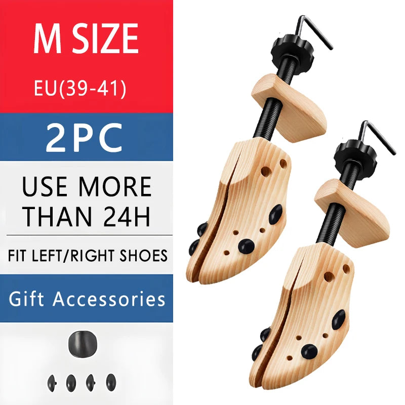 Repacego Wooden Shoe Trees – 1/2 Pc Adjustable Shoe Stretcher & Expander for Men, Women, Unisex, Length & Width Adjustment