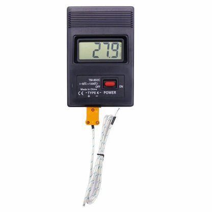 Digital K-Type Thermometer - LCD Temperature Meter with Thermocouple Probe for Industrial Measurement