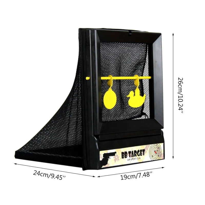 AirSoft Shooting Targets with Trap Net Catcher – Reusable BB & Pellet Target Stand with Paper Sheets, Diamond Grade 24BD