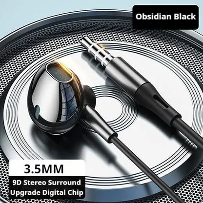 Type-C & 3.5mm Wired Earphones - HiFi Bass Stereo Headset with HD Microphone & Volume Control for iPhone 15–17 and Samsung Phones