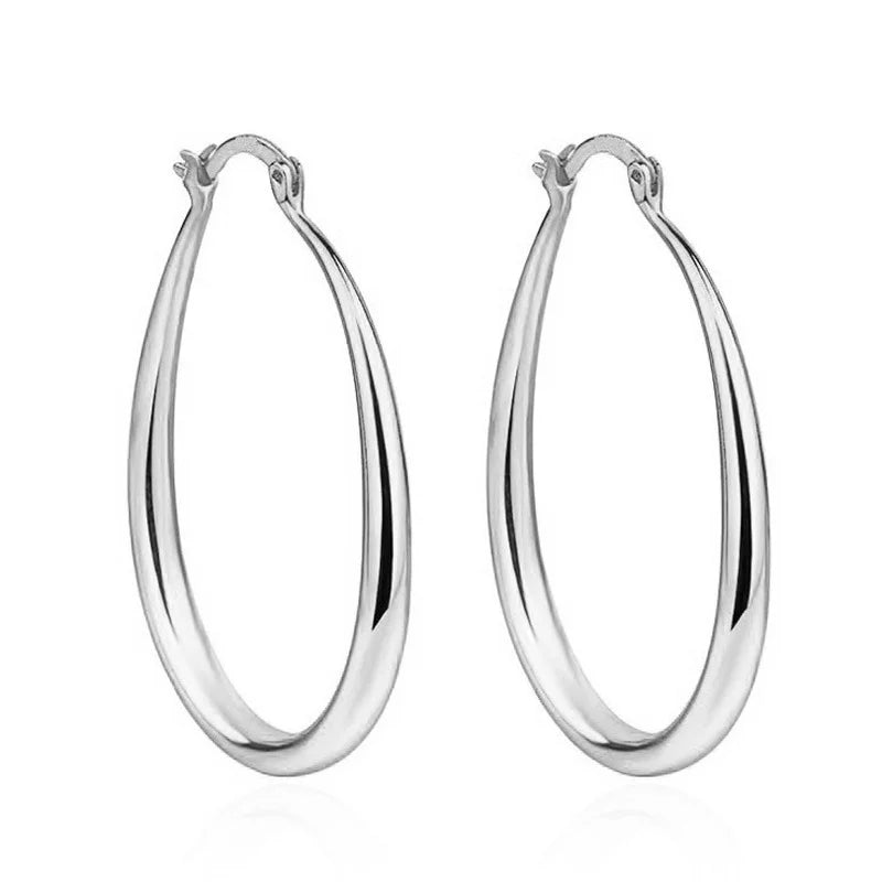 Shiny Gold Hoop Earrings for Women – Fashion Jewelry for Engagement & Wedding Gift