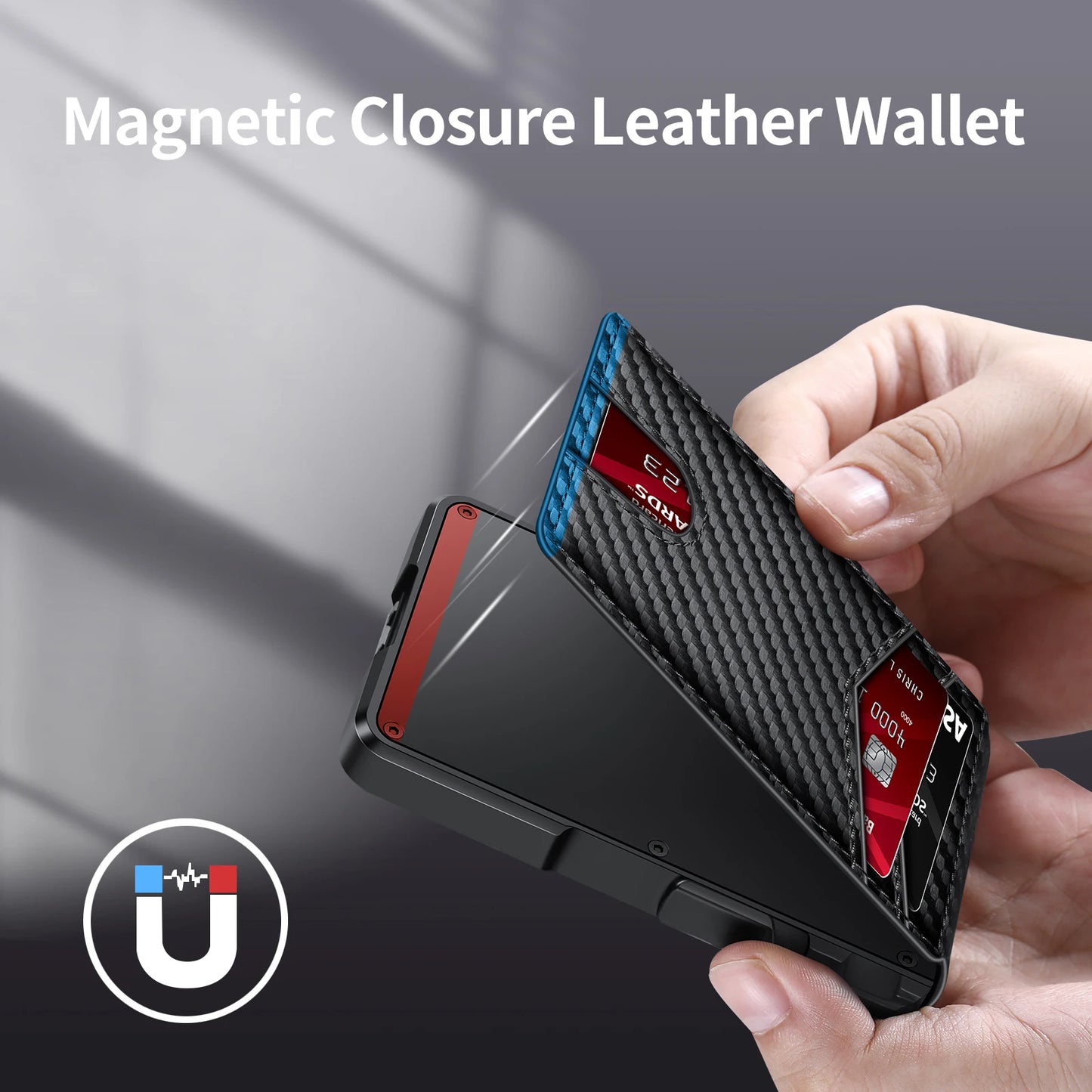 Men's Tactical Bifold Wallet – Metal RFID Blocking, Aluminum Money & Card Holder, Minimalist Design with Gift Box