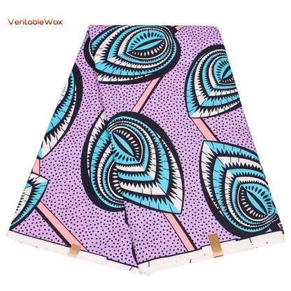 Ankara African Wax Print Fabric - Batik Pagne Polyester Material for DIY Sewing, Patchwork & Wedding Dress Craft
