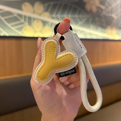 A-Z Leather Initial Keychain - Braided Wristband Pendant for Men & Women, Car, Bag & Phone Case Charm