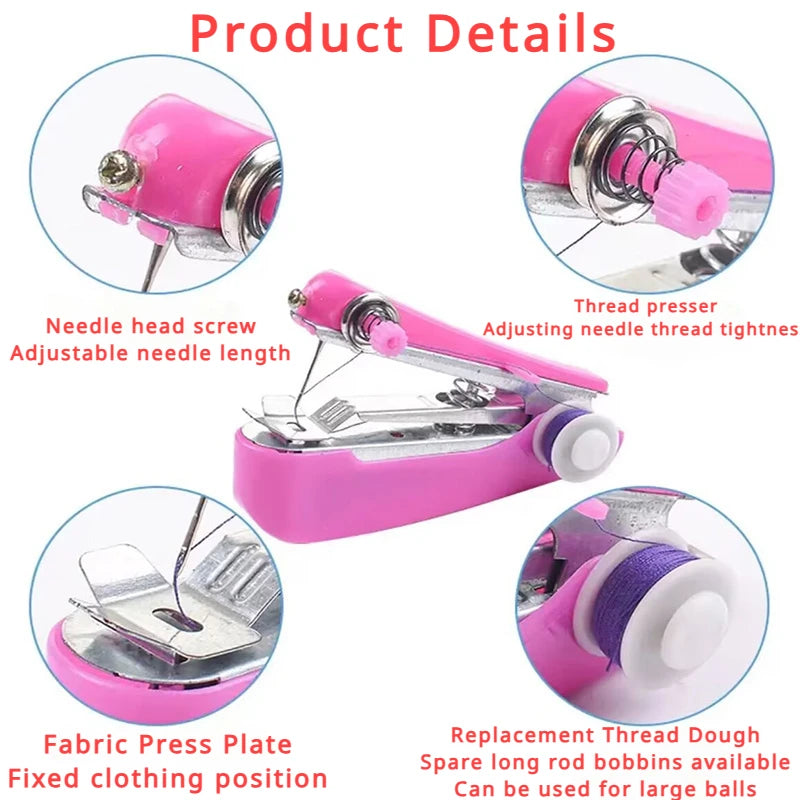 Portable Mini Manual Sewing Machine & Travel Sewing Kit - Handy Needlework Tool for Fabric & Clothes
