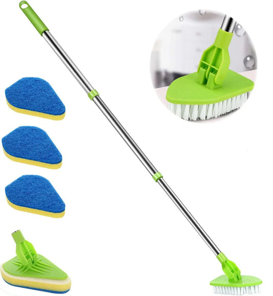 Triangle Telescopic Sponge Glass Wiper - Multifunctional Cleaning Tool for Bathroom, Kitchen & Floor Surfaces
