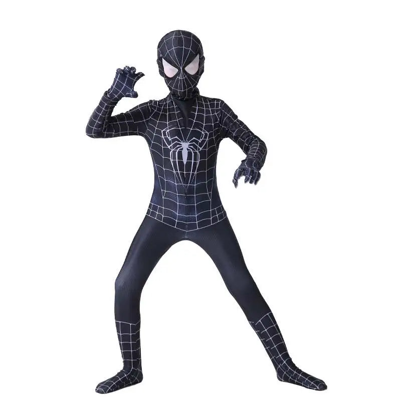 Miles Spider-Man Costume Jumpsuit — Superhero Bodysuit with Head Cover for Halloween & Cosplay Party