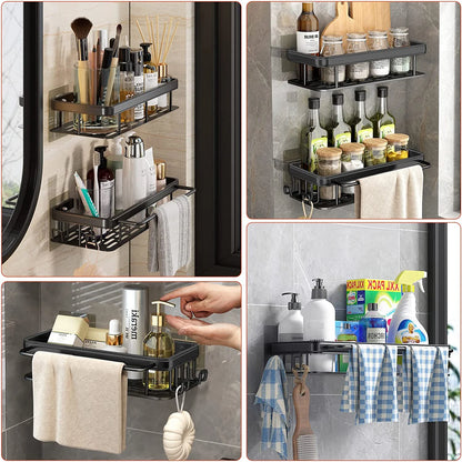 Space-Saving Aluminum Shower Corner Shelf: No-Nail Bathroom Organizer for Shampoo & Accessories