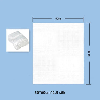 50PCS White Large Plastic Garbage Bags – Thickened Transparent Disposable Storage Bags for Bedding & Household Use