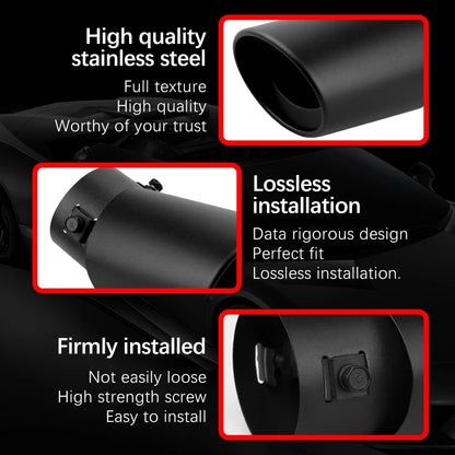 2.5" Black Car Exhaust Muffler Tips - Rear Tail Pipes for Custom Exhaust Systems