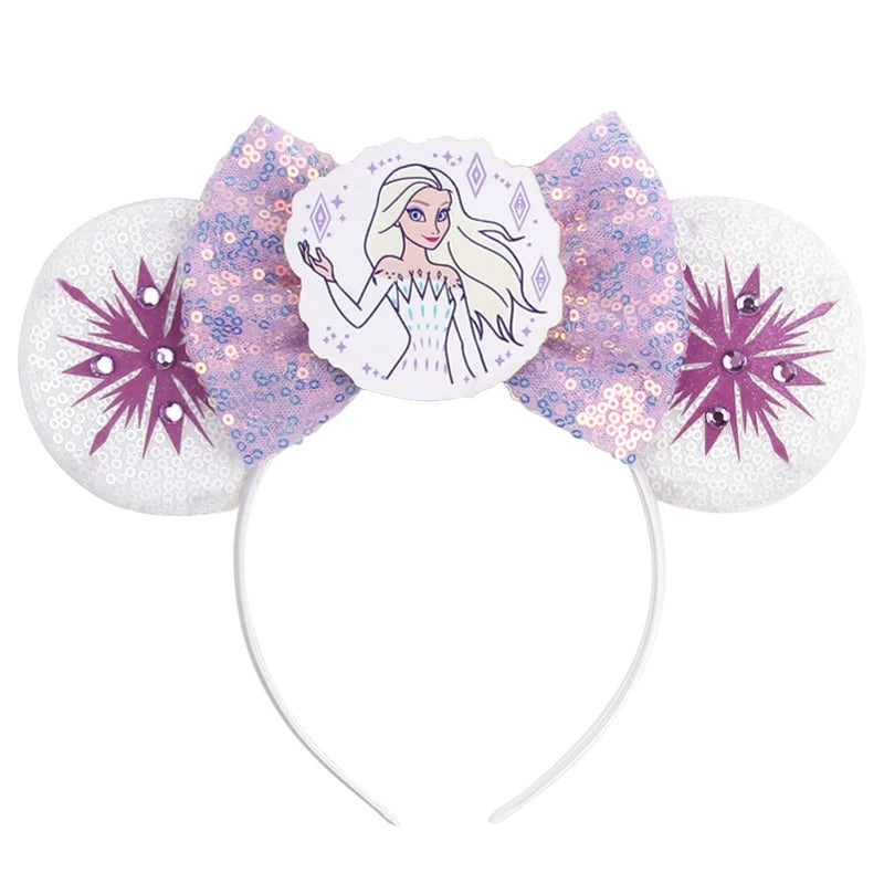 Disney Cartoon Mouse Ears Headband - Sequin Bow Hair Accessory for Girls, Birthday Parties & Cosplay