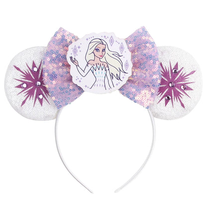 Disney Cartoon Mouse Ears Headband - Sequin Bow Hair Accessory for Girls, Birthday Parties & Cosplay