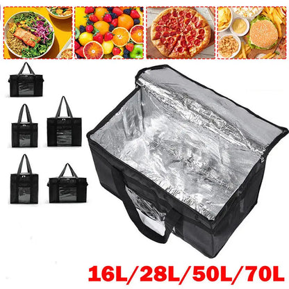 Insulated Thermal Cooler Bag 16L/28L/50L/70L – Large Capacity Food & Drink Storage Lunch Bag with Foil Lining for Hot & Cold Use