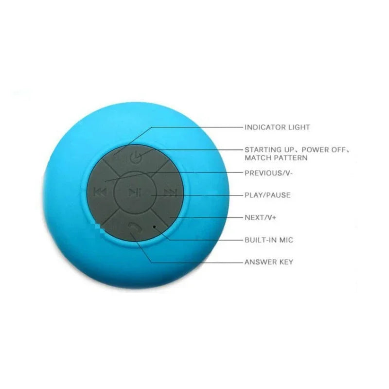 Waterproof Bluetooth Speaker with Suction Cup - Portable Outdoor Sports Stereo Speaker for Your Bathroom and Beyond