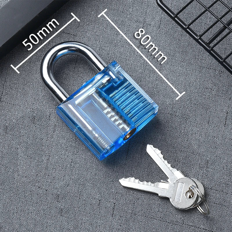 KAK Transparent Practice Padlock - DIY Cutaway Lock Picking Training Tool with Keys for Locksmith Practice