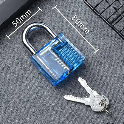 KAK Transparent Practice Padlock - DIY Cutaway Lock Picking Training Tool with Keys for Locksmith Practice