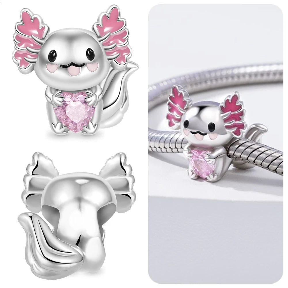 Chameleon Luminous Firefly & Butterfly Silver-Plated Charms - 925 Silver for DIY Bracelet Jewelry Making