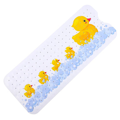 40x100cm Cartoon Sea World Anti-Skid Bath Mat – Soft Non-Slip Shower Mat with Suction Cups for Kids & Elderly