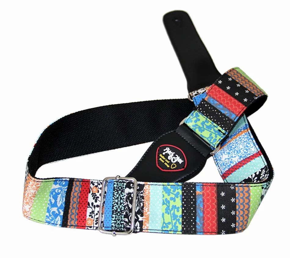 New High-Quality Cotton Guitar Strap – Adjustable Length, 6.2cm Wide for Acoustic & Electric Bass Guitars