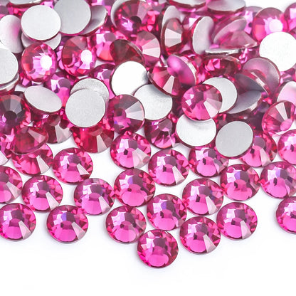 Light Pink & Rose 3D Glass Nail Art Rhinestones – SS3-SS30 Crystal Non-Hotfix Nail Decorations for Manicure Design & DIY Nails